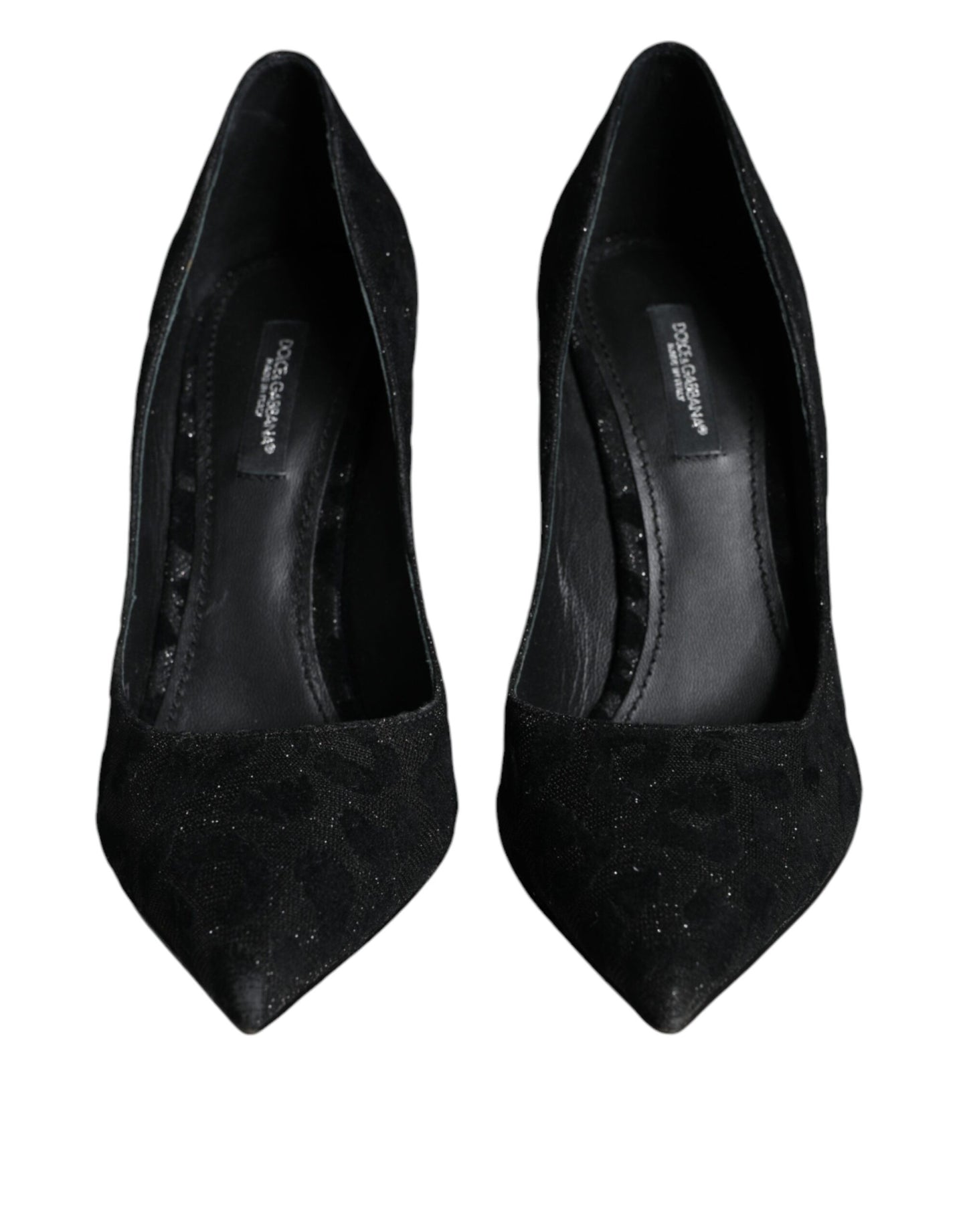 Scarpe col tacco alto Dolce & Gabbana in lurex leopardato nero