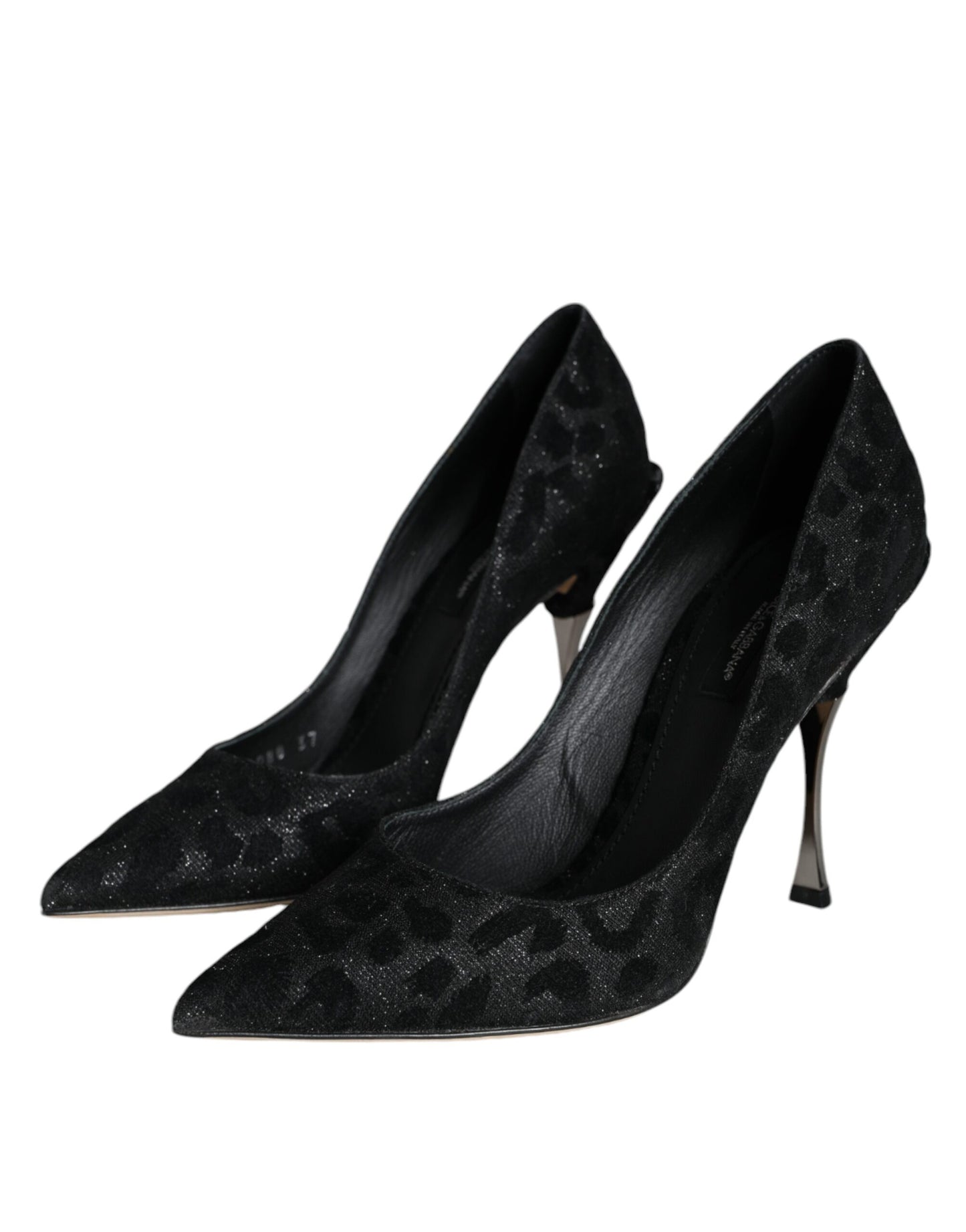 Scarpe col tacco alto Dolce & Gabbana in lurex leopardato nero