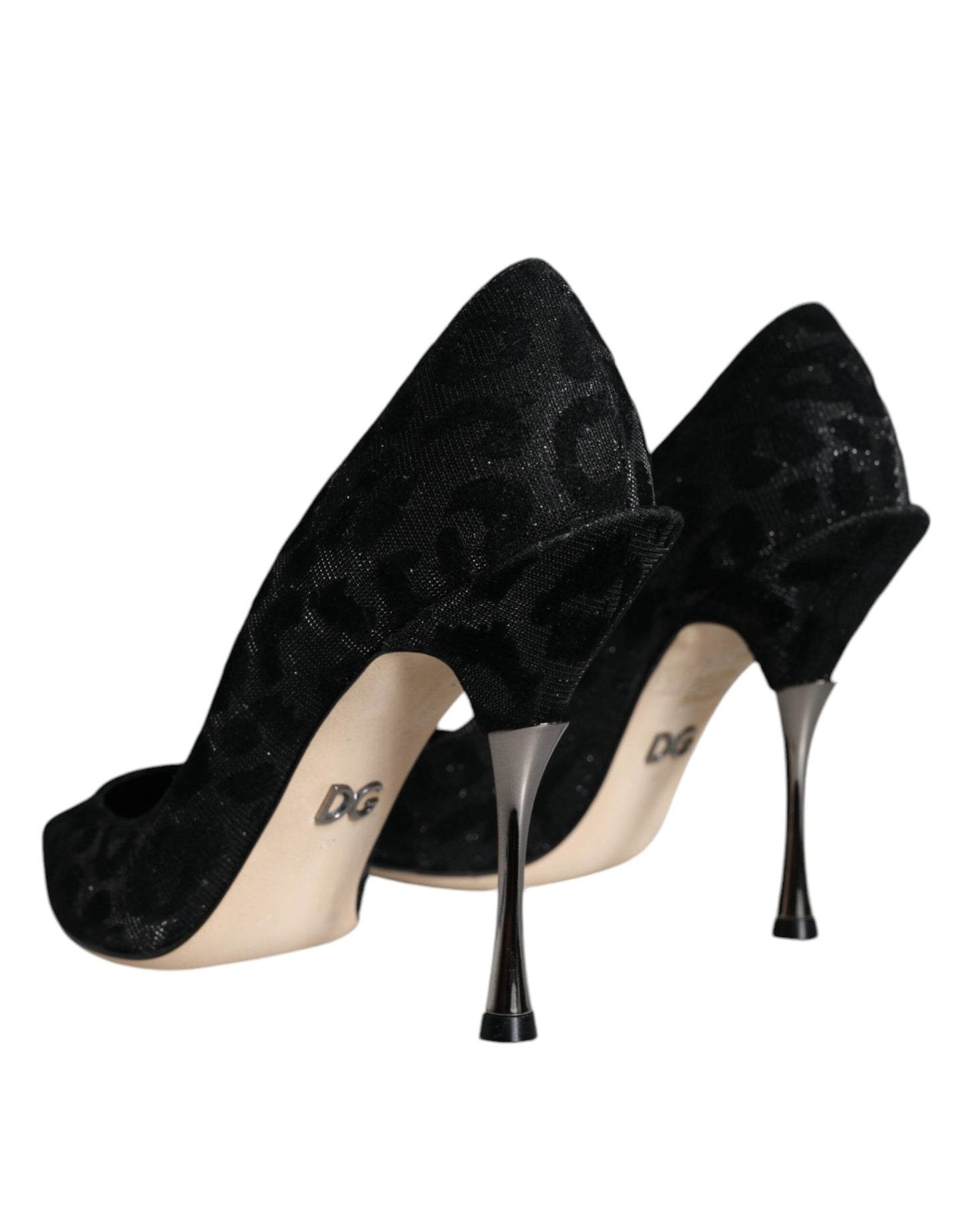 Scarpe col tacco alto Dolce & Gabbana in lurex leopardato nero