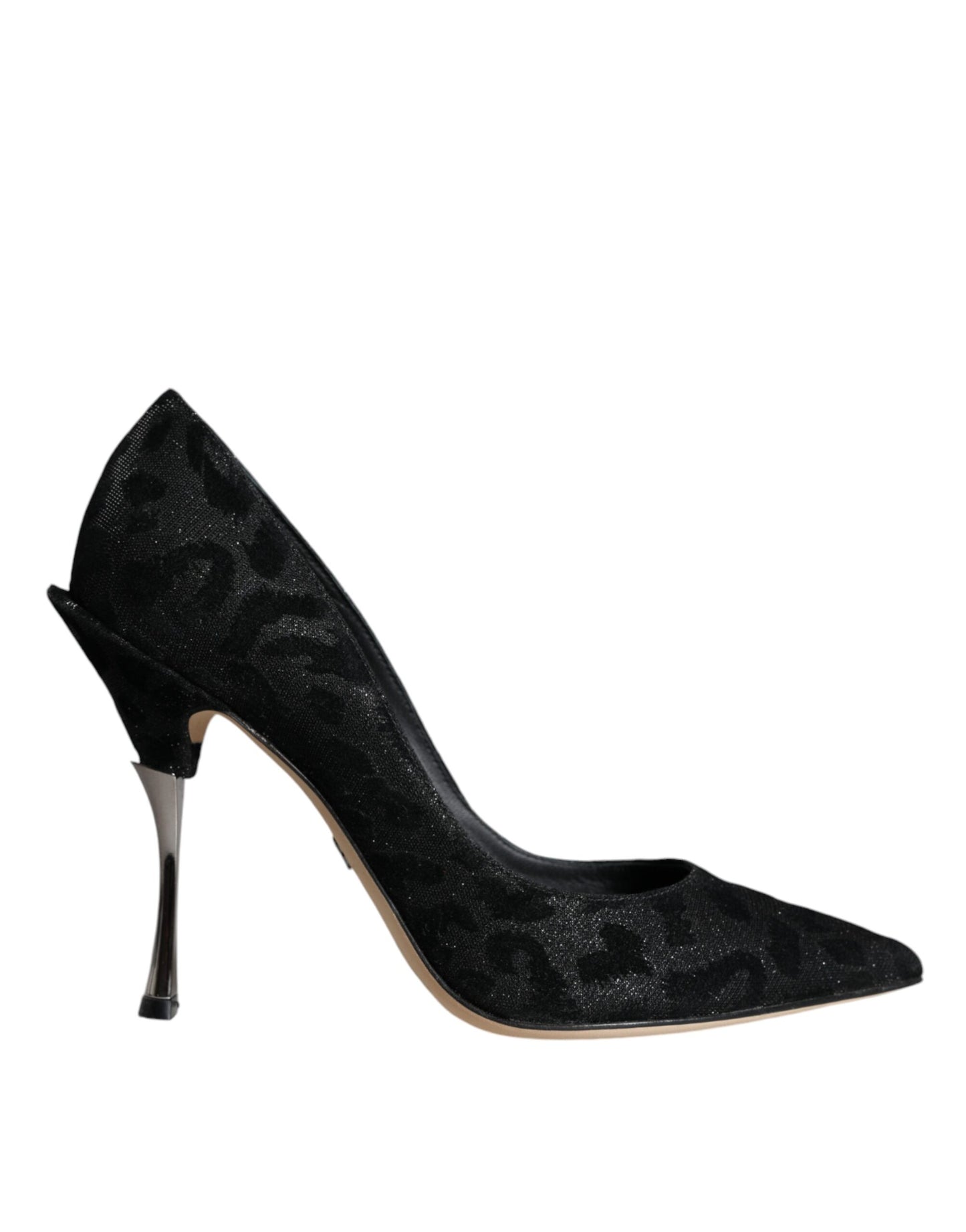 Scarpe col tacco alto Dolce & Gabbana in lurex leopardato nero