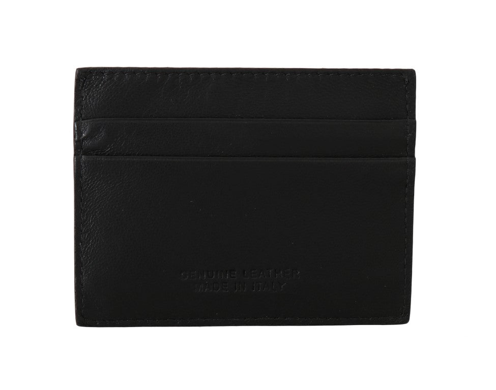Portafoglio da uomo in raffinata pelle nera Billionaire Italian Couture