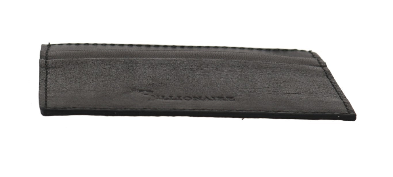 Portafoglio da uomo in raffinata pelle nera Billionaire Italian Couture