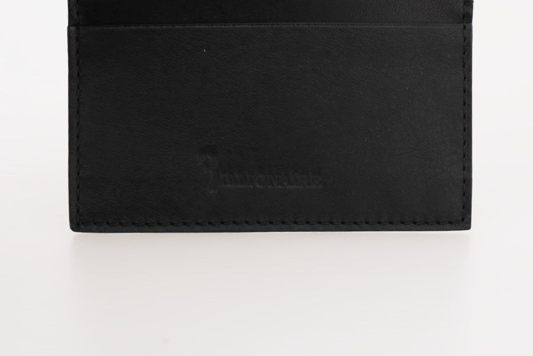 Portafoglio da uomo in raffinata pelle nera Billionaire Italian Couture