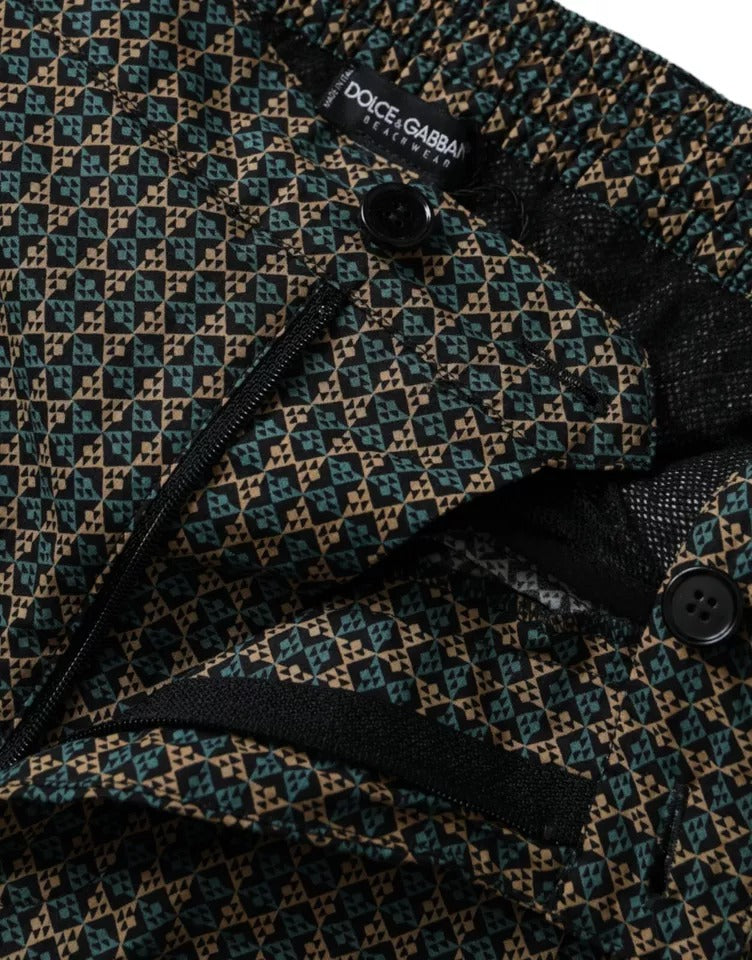 Dolce & Gabbana Pantaloncini da bagno con motivo marrone da spiaggia Costumi da bagno