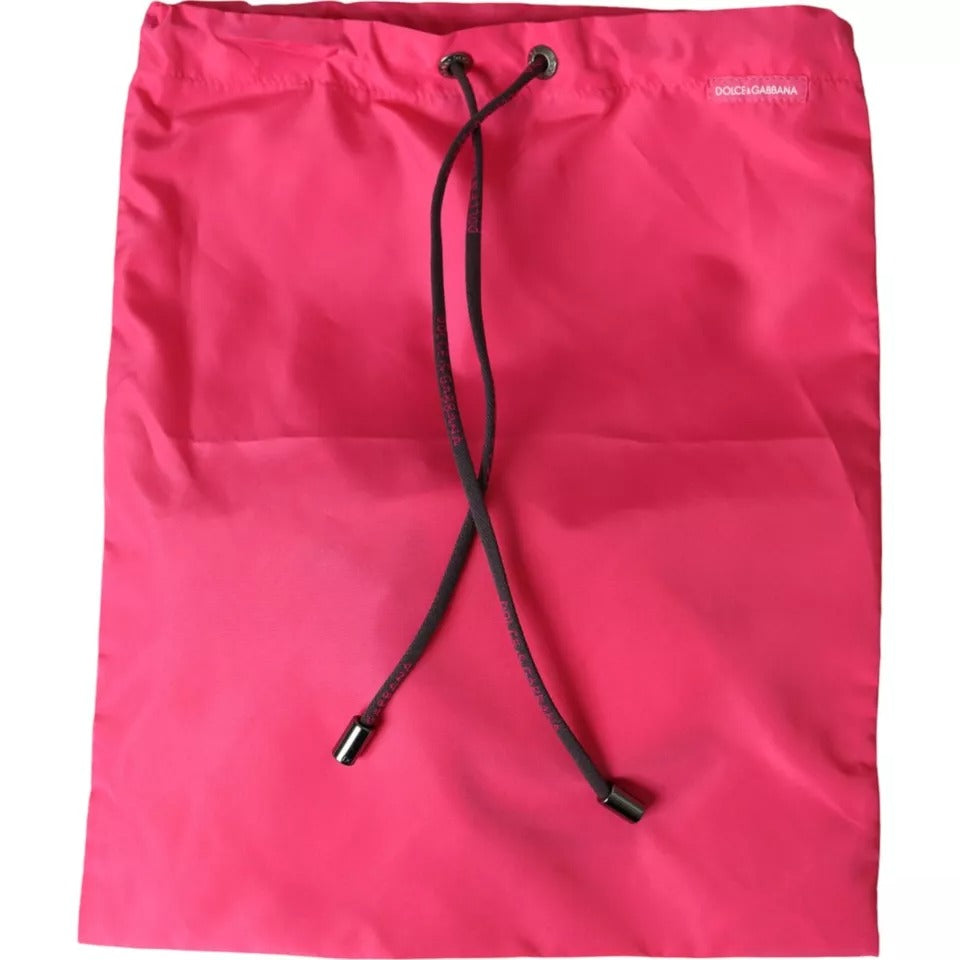 Dolce & Gabbana Rosa Nylon DG Logo Beachwear Slip Costumi da bagno Uomo