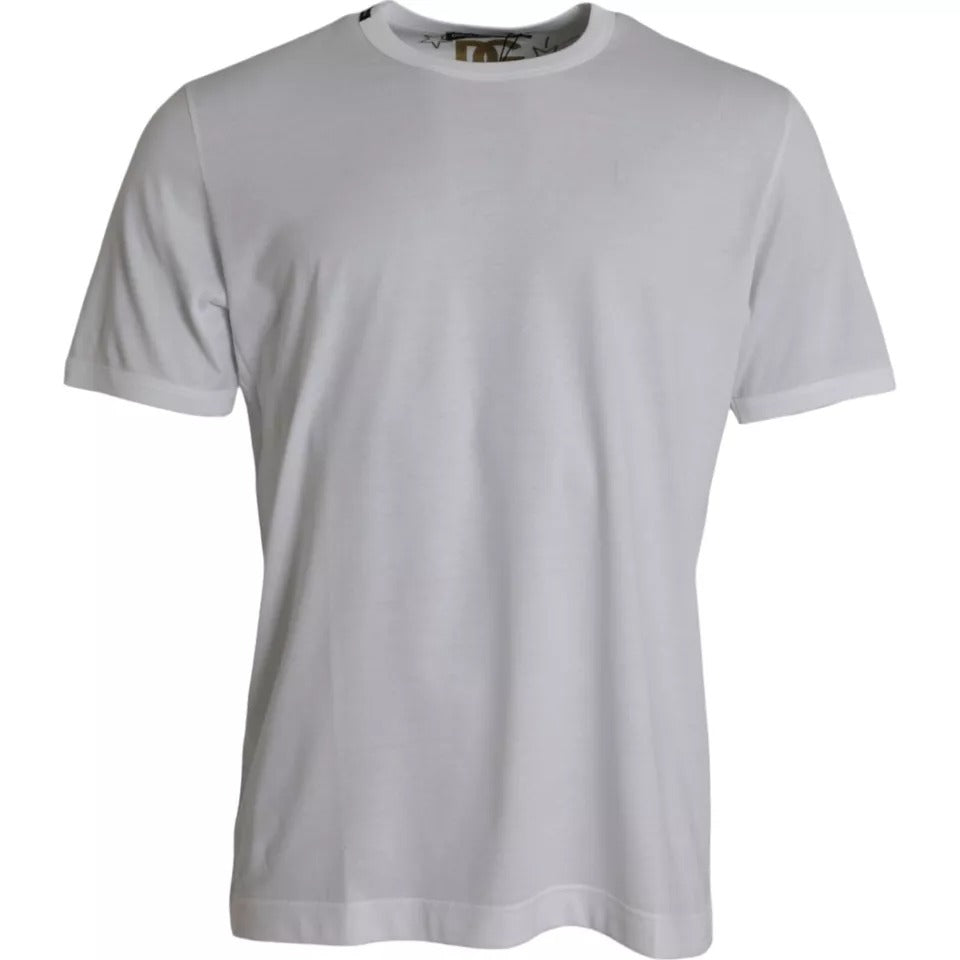 Dolce & Gabbana T-shirt girocollo a maniche corte in cotone bianco