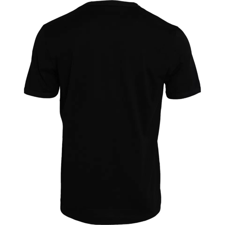 Dolce & Gabbana T-shirt da uomo a maniche corte con scollo rotondo in cotone nero