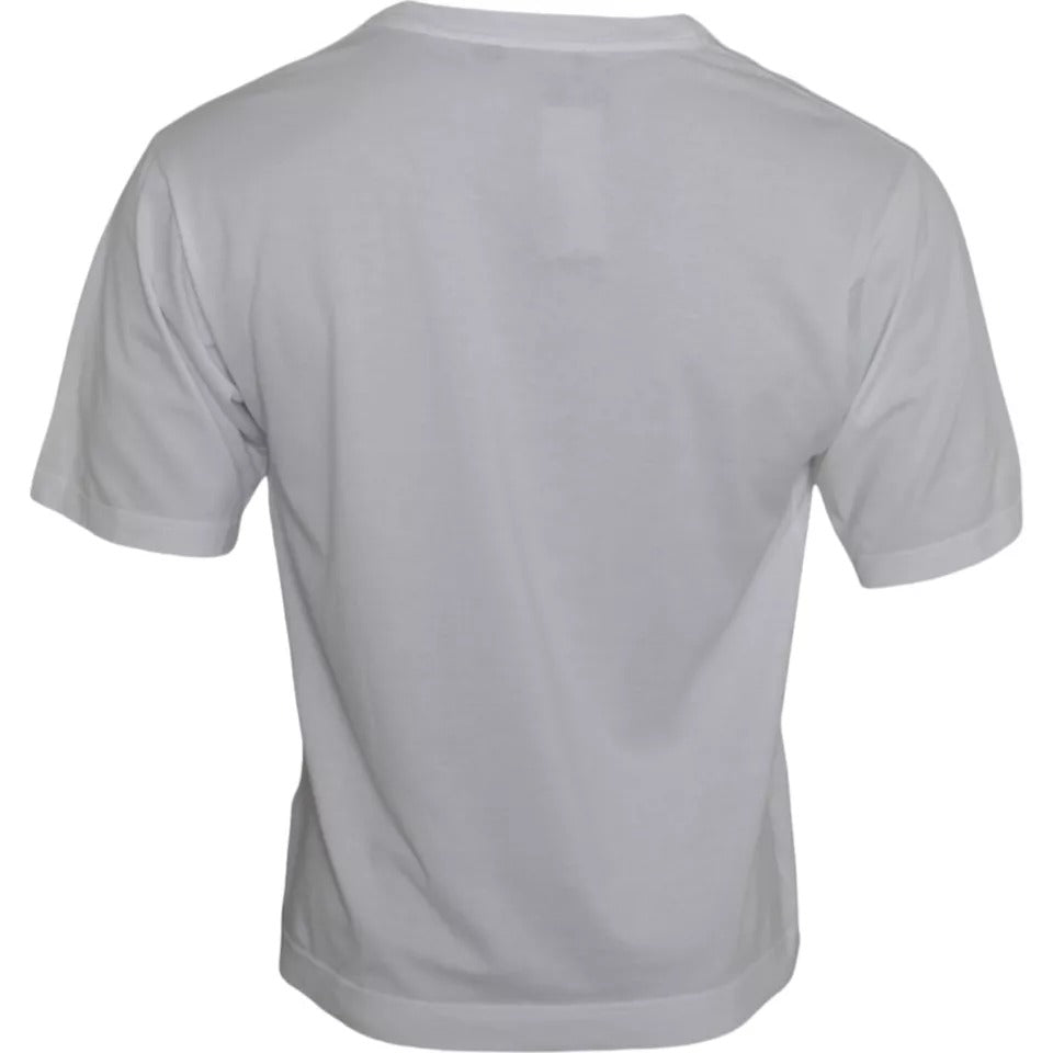 Dolce & Gabbana T-shirt casual da uomo con applicazione DG in cotone bianco