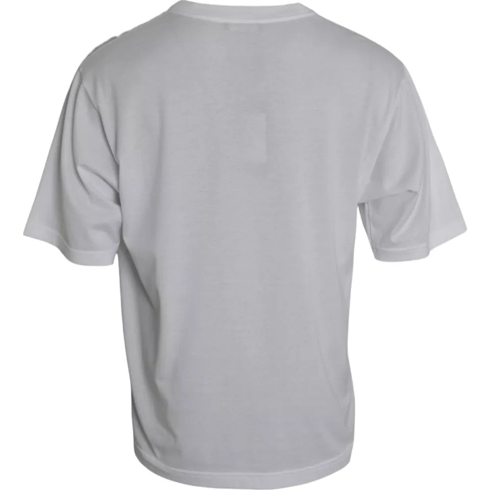 T-shirt girocollo a maniche corte in cotone bianco Dolce & Gabbana