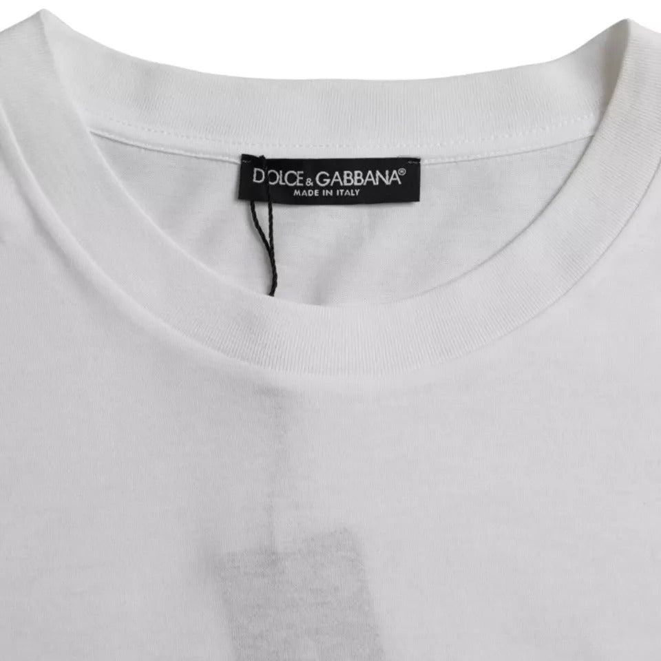 T-shirt girocollo a maniche corte in cotone bianco Dolce & Gabbana