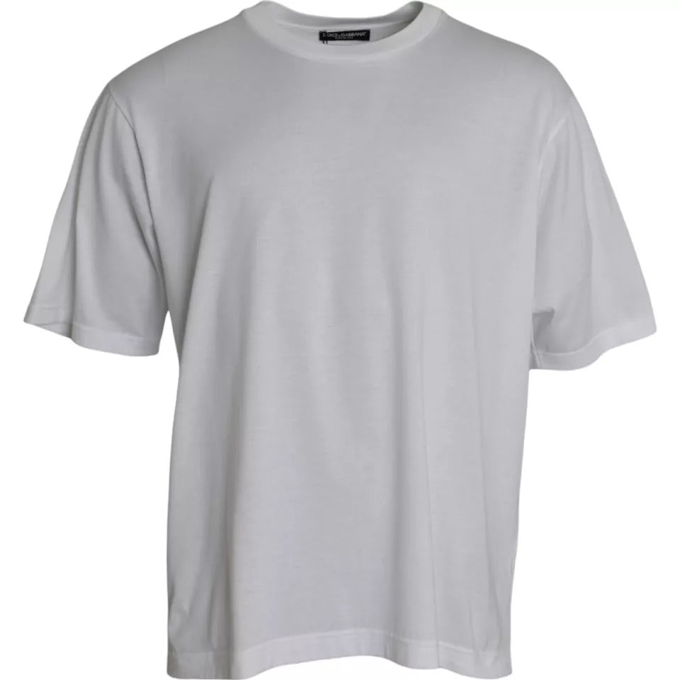 T-shirt girocollo a maniche corte in cotone bianco Dolce & Gabbana