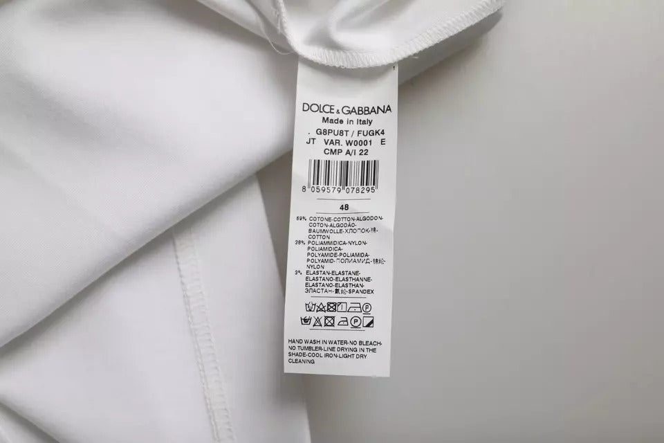 T-shirt girocollo a maniche corte in cotone bianco Dolce & Gabbana