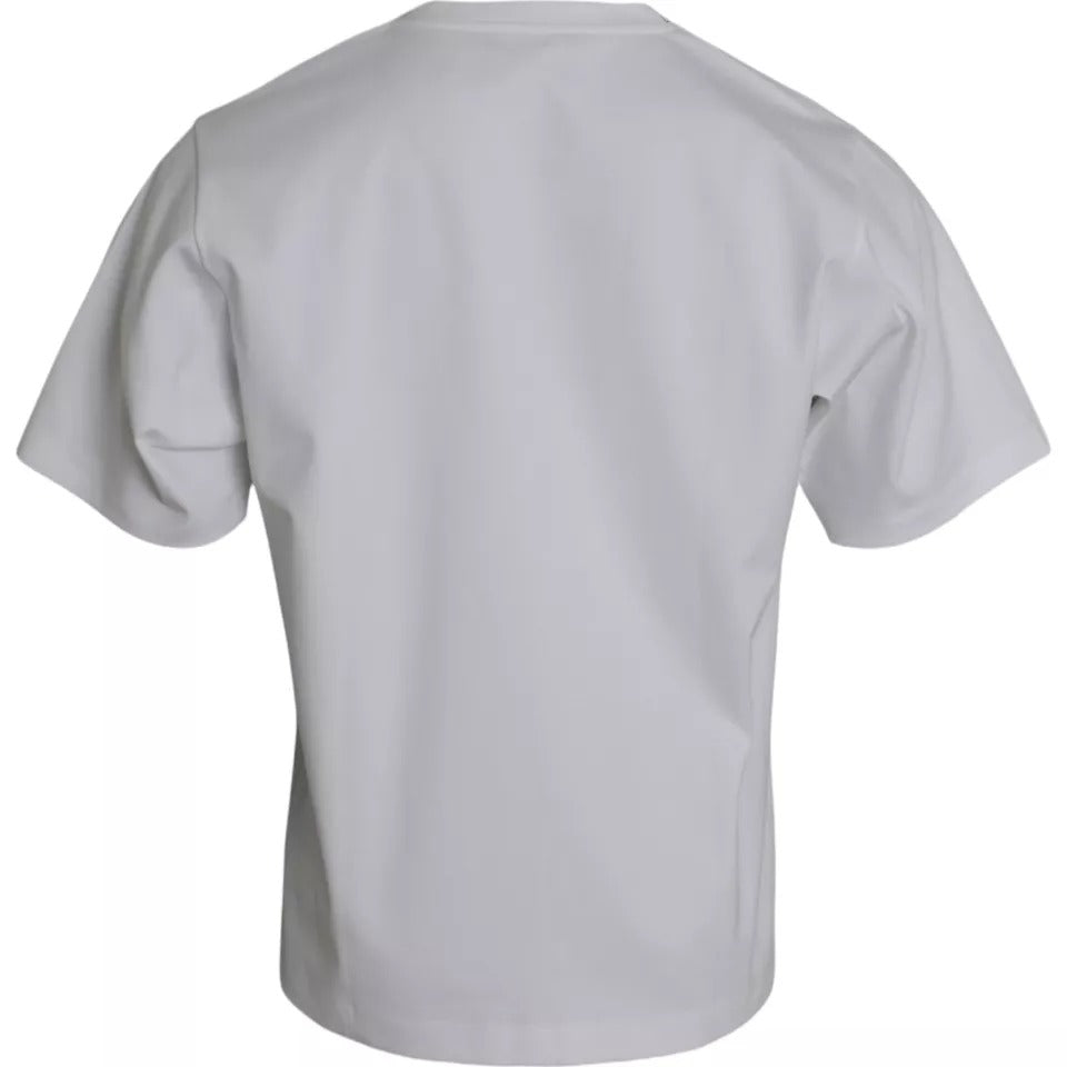 T-shirt girocollo a maniche corte in cotone bianco Dolce & Gabbana