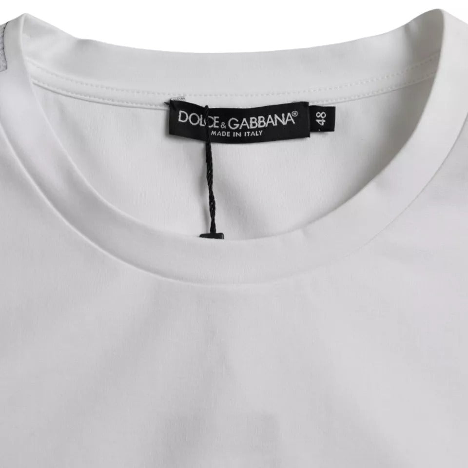 T-shirt girocollo a maniche corte in cotone bianco Dolce & Gabbana