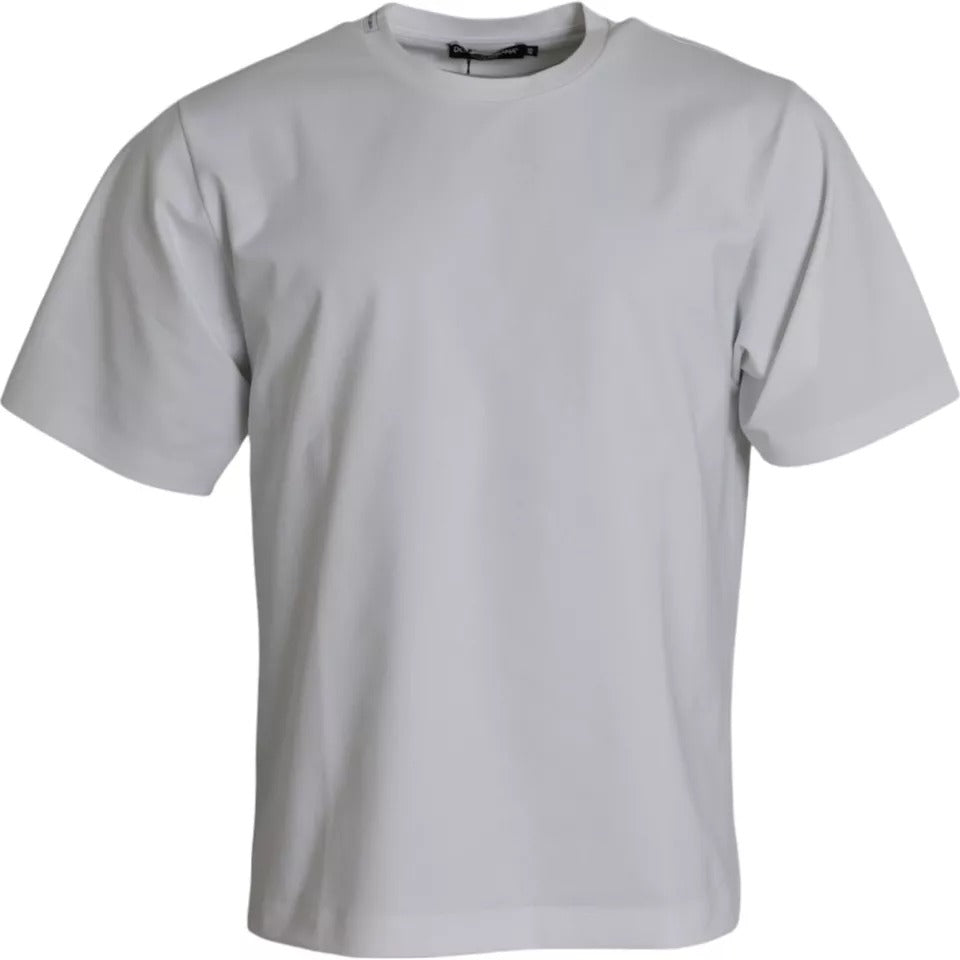 T-shirt girocollo a maniche corte in cotone bianco Dolce & Gabbana