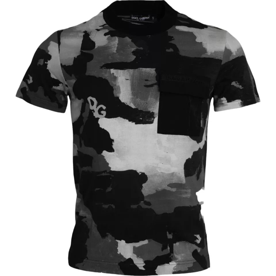 Dolce & Gabbana T-shirt girocollo in cotone mimetico multicolore