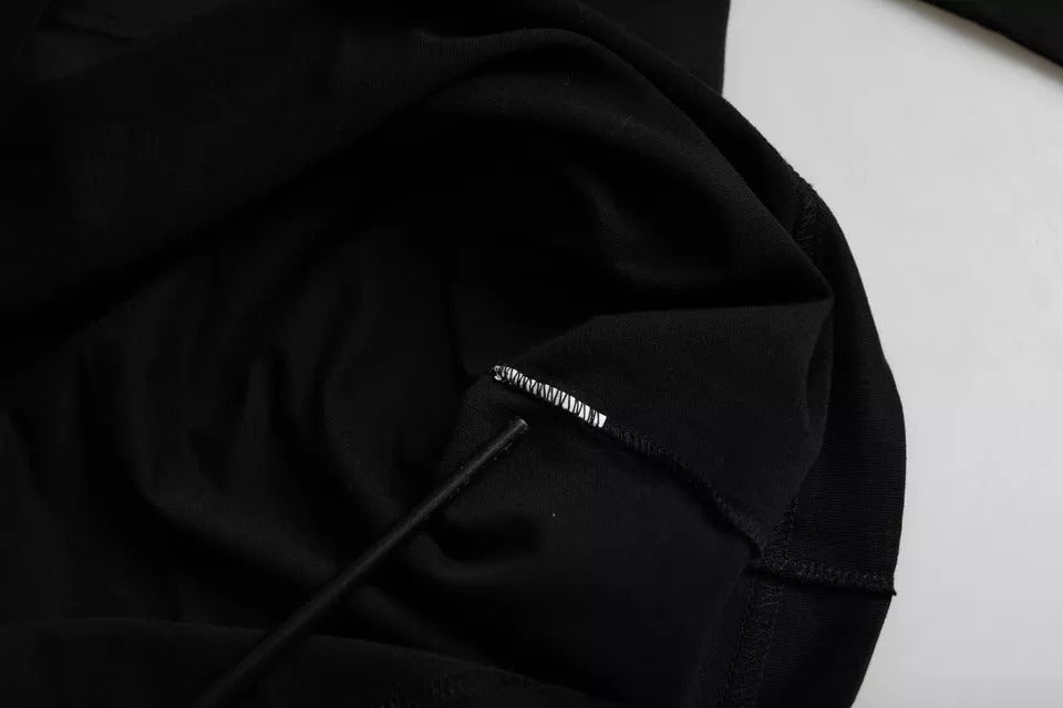 Dolce & Gabbana T-shirt girocollo in cotone con logo nero in rilievo