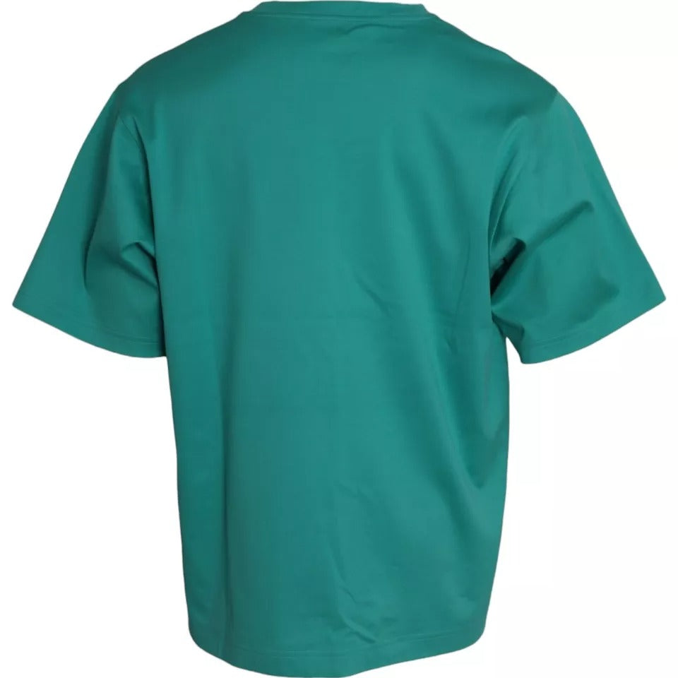 Dolce & Gabbana T-shirt girocollo in cotone con logo verde