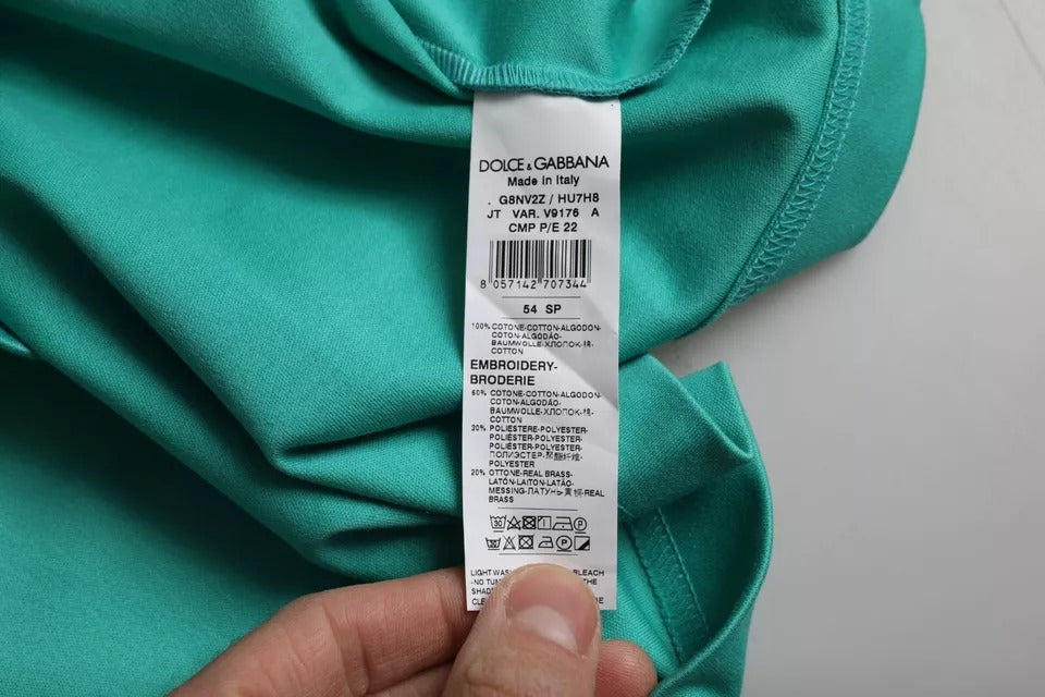 Dolce & Gabbana T-shirt girocollo in cotone con logo verde