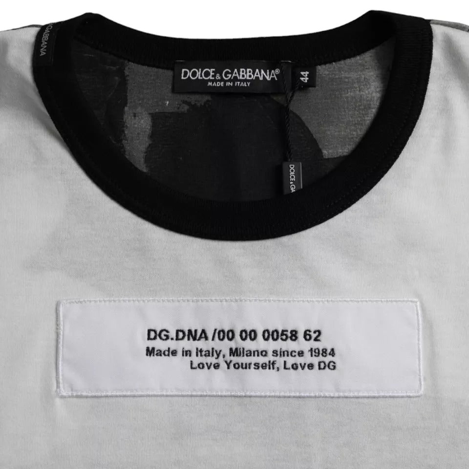 Dolce & Gabbana T-shirt girocollo mimetica nera bianca