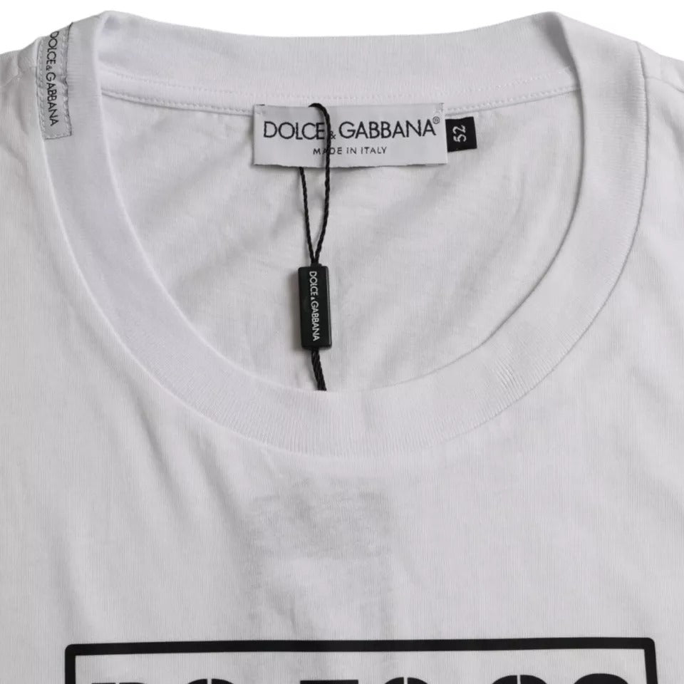 Dolce & Gabbana T-shirt girocollo a maniche corte con logo bianco