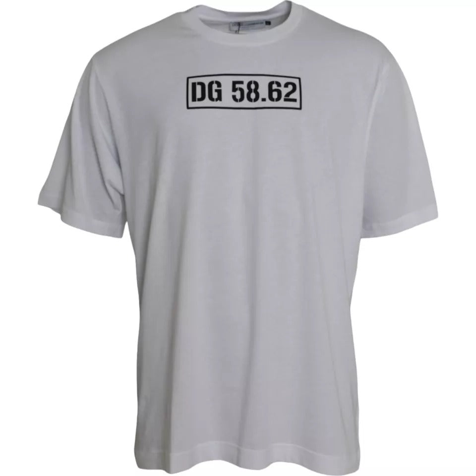Dolce & Gabbana T-shirt girocollo a maniche corte con logo bianco