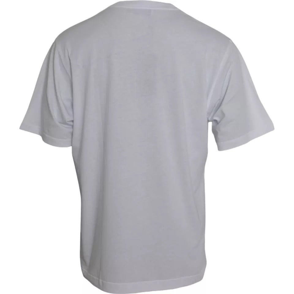 Dolce & Gabbana T-shirt girocollo a maniche corte con logo bianco
