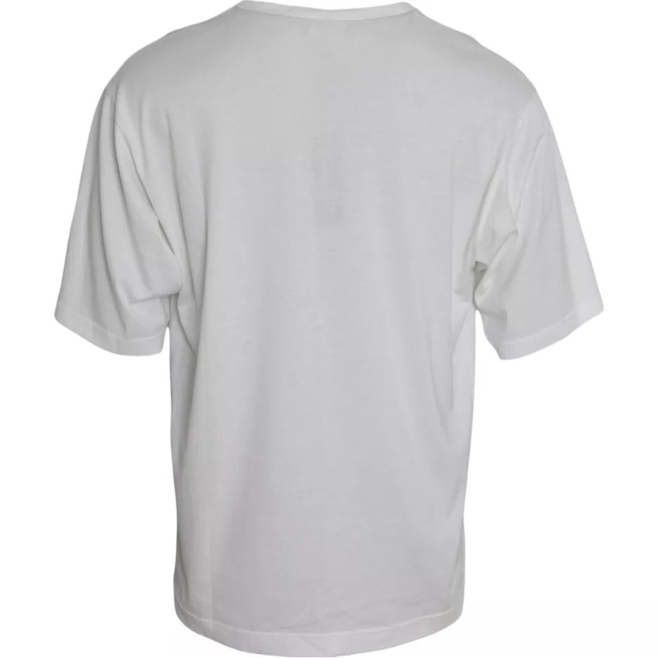 Dolce & Gabbana T-shirt girocollo a maniche corte con logo bianco