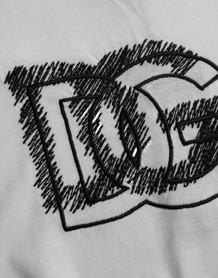 Dolce & Gabbana T-shirt girocollo a maniche corte con logo bianco
