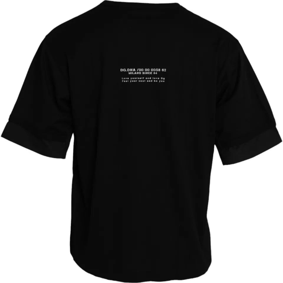 Dolce & Gabbana T-shirt da uomo a maniche corte in cotone nero con tasca