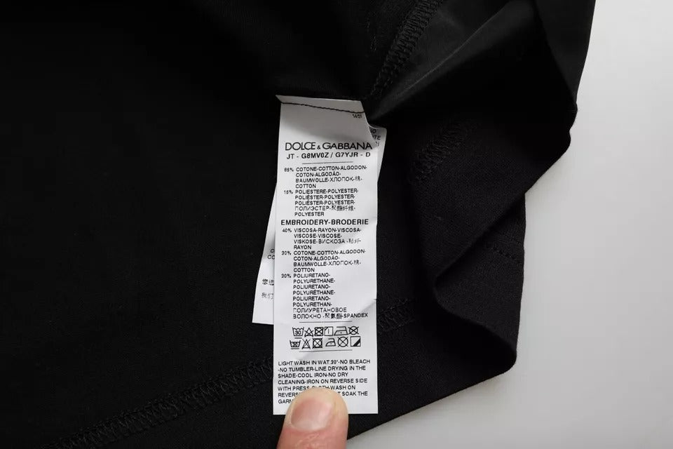 Dolce & Gabbana T-shirt da uomo a maniche corte in cotone nero con tasca