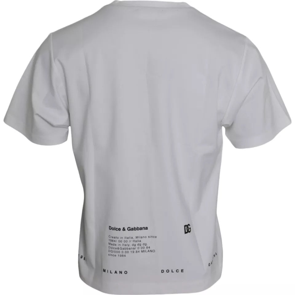 Dolce & Gabbana T-shirt da uomo in cotone con stampa labbra rosse bianche