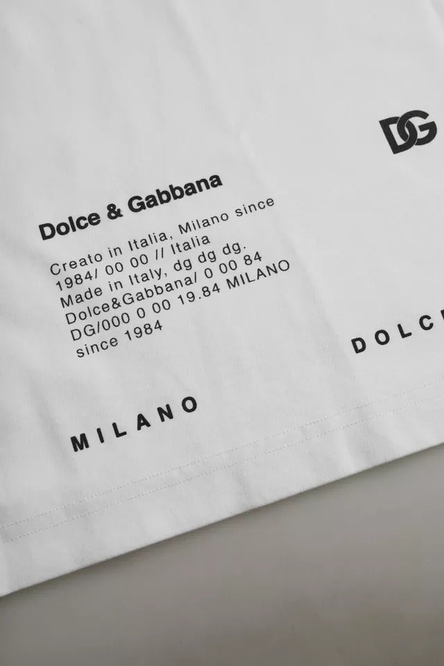 Dolce & Gabbana T-shirt da uomo in cotone con stampa labbra rosse bianche