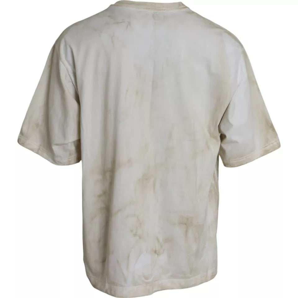 Dolce & Gabbana Off White Logo T-shirt girocollo in cotone