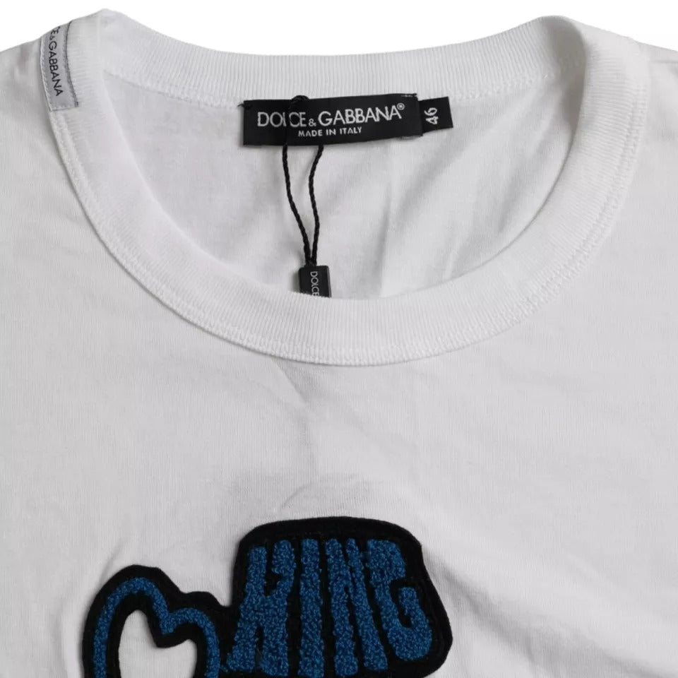 Dolce & Gabbana T-shirt girocollo a maniche corte King Of Love bianca