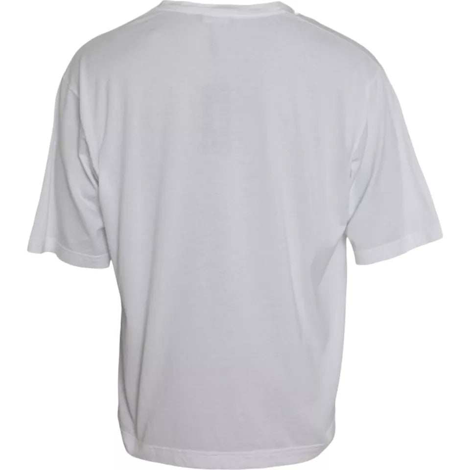 T-shirt girocollo a maniche corte in cotone bianco Dolce & Gabbana