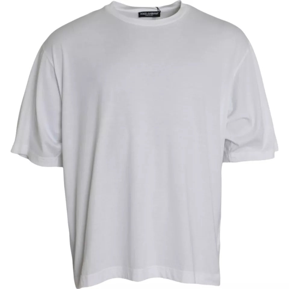 T-shirt girocollo a maniche corte in cotone bianco Dolce & Gabbana