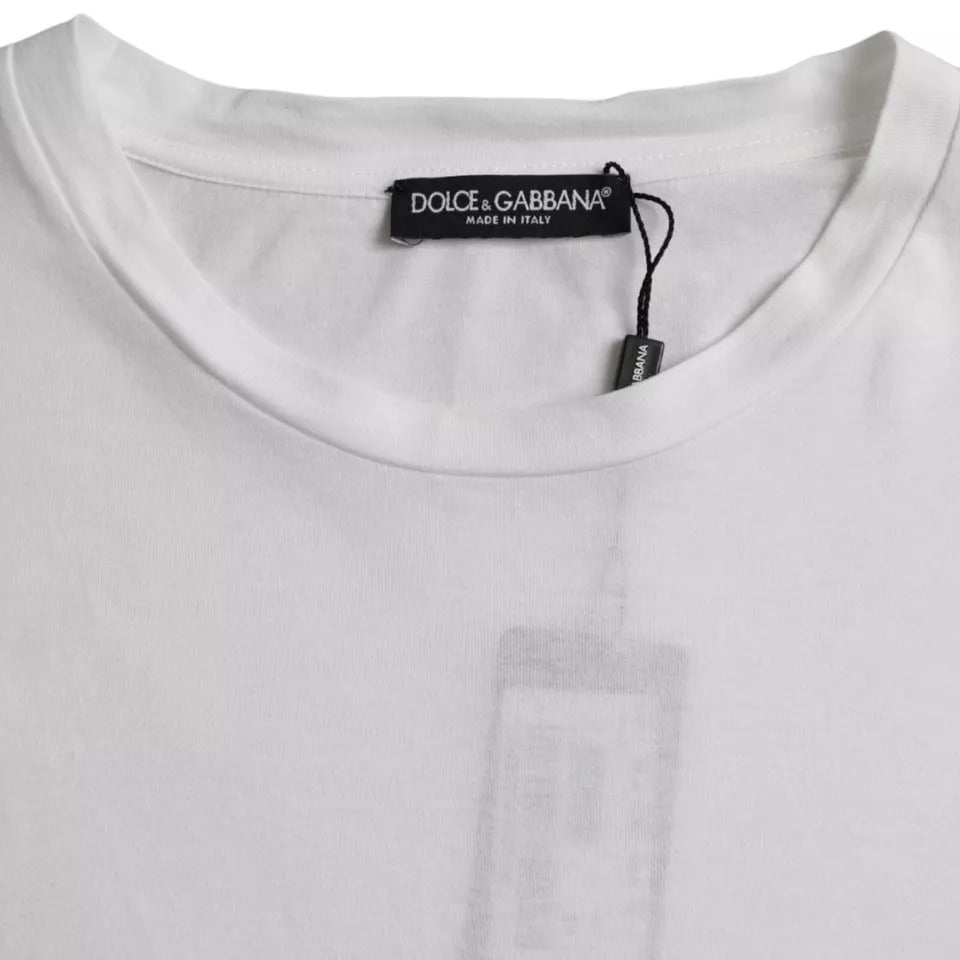 T-shirt girocollo a maniche corte in cotone bianco Dolce & Gabbana