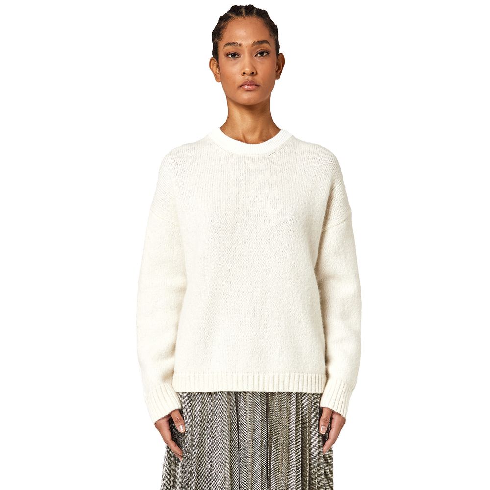 Maglione Alpha Studio in lana bianca riciclata