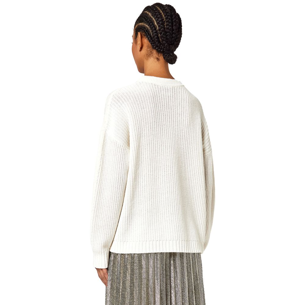 Maglione Alpha Studio in lana bianca riciclata