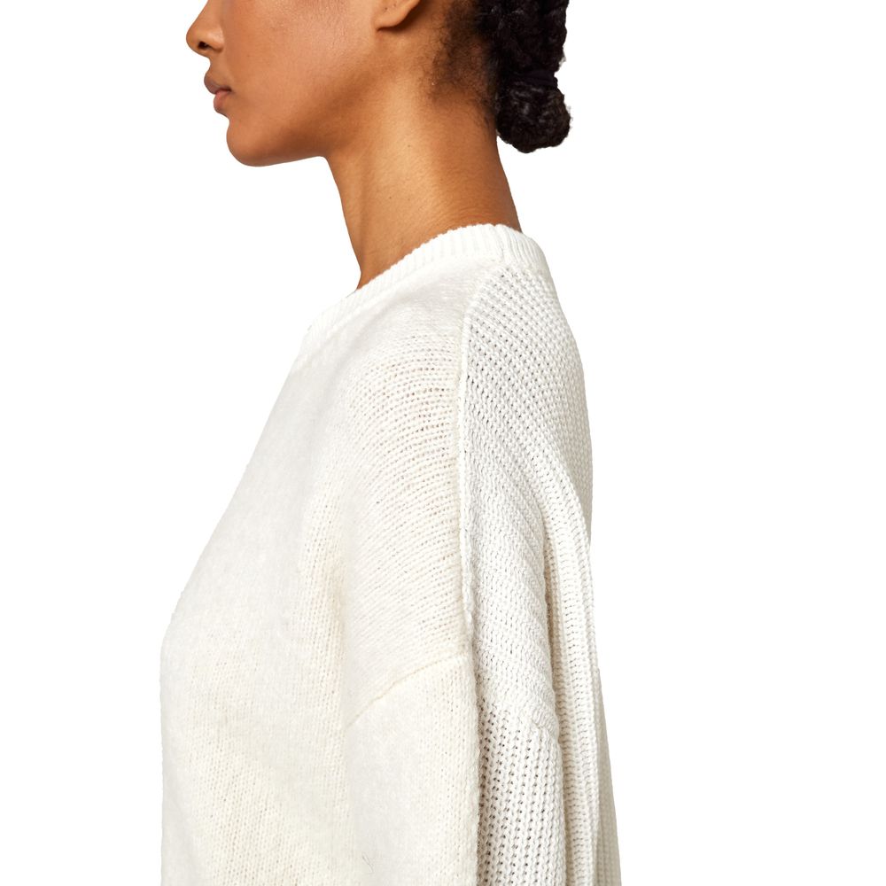 Maglione Alpha Studio in lana bianca riciclata
