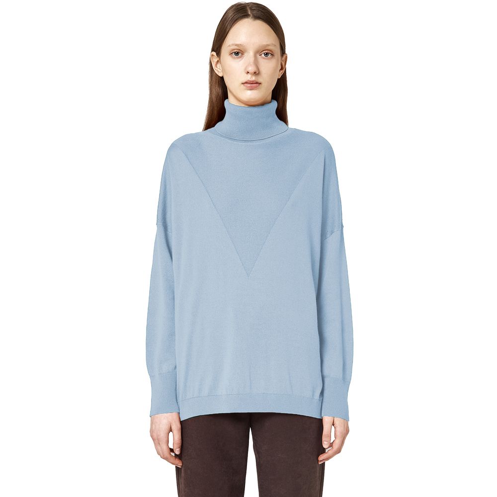 Maglione in seta azzurro chiaro Alpha Studio