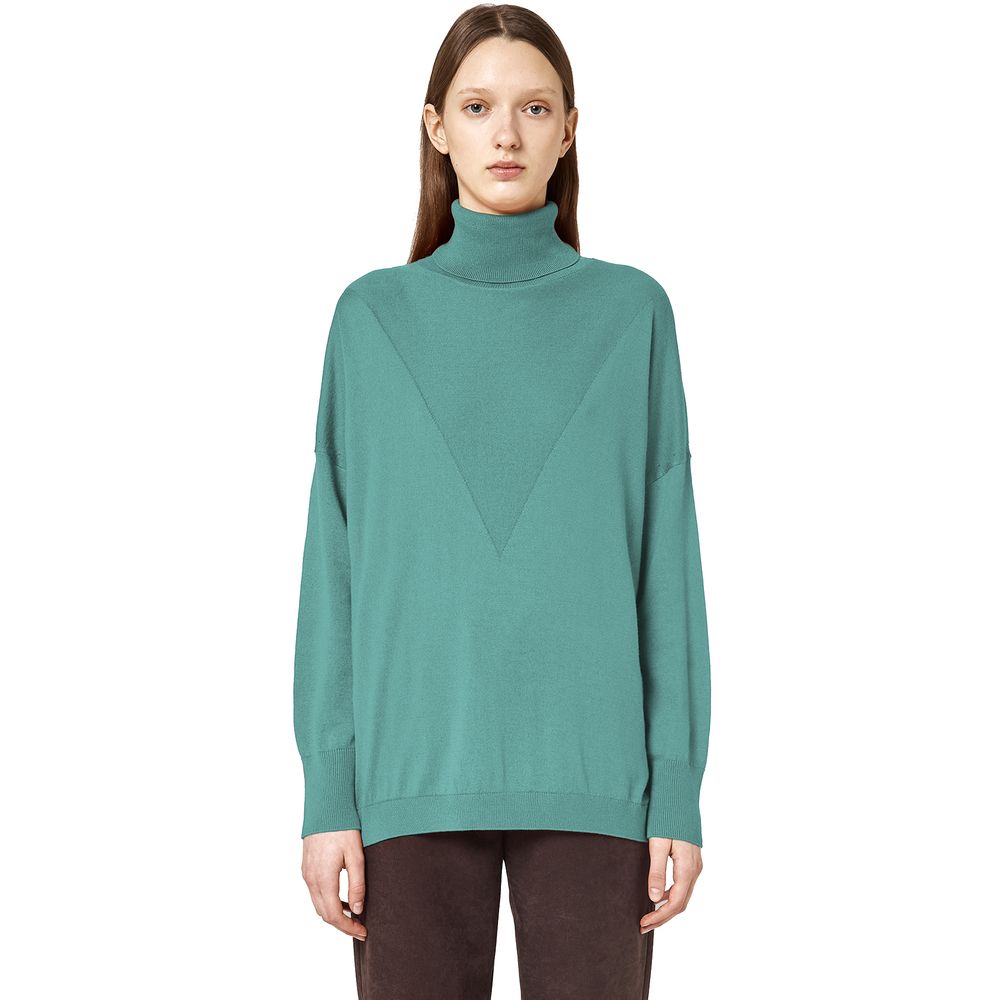 Maglione in seta verde Alpha Studio