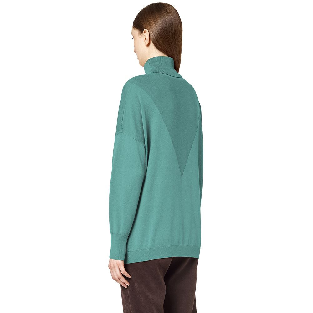 Maglione in seta verde Alpha Studio