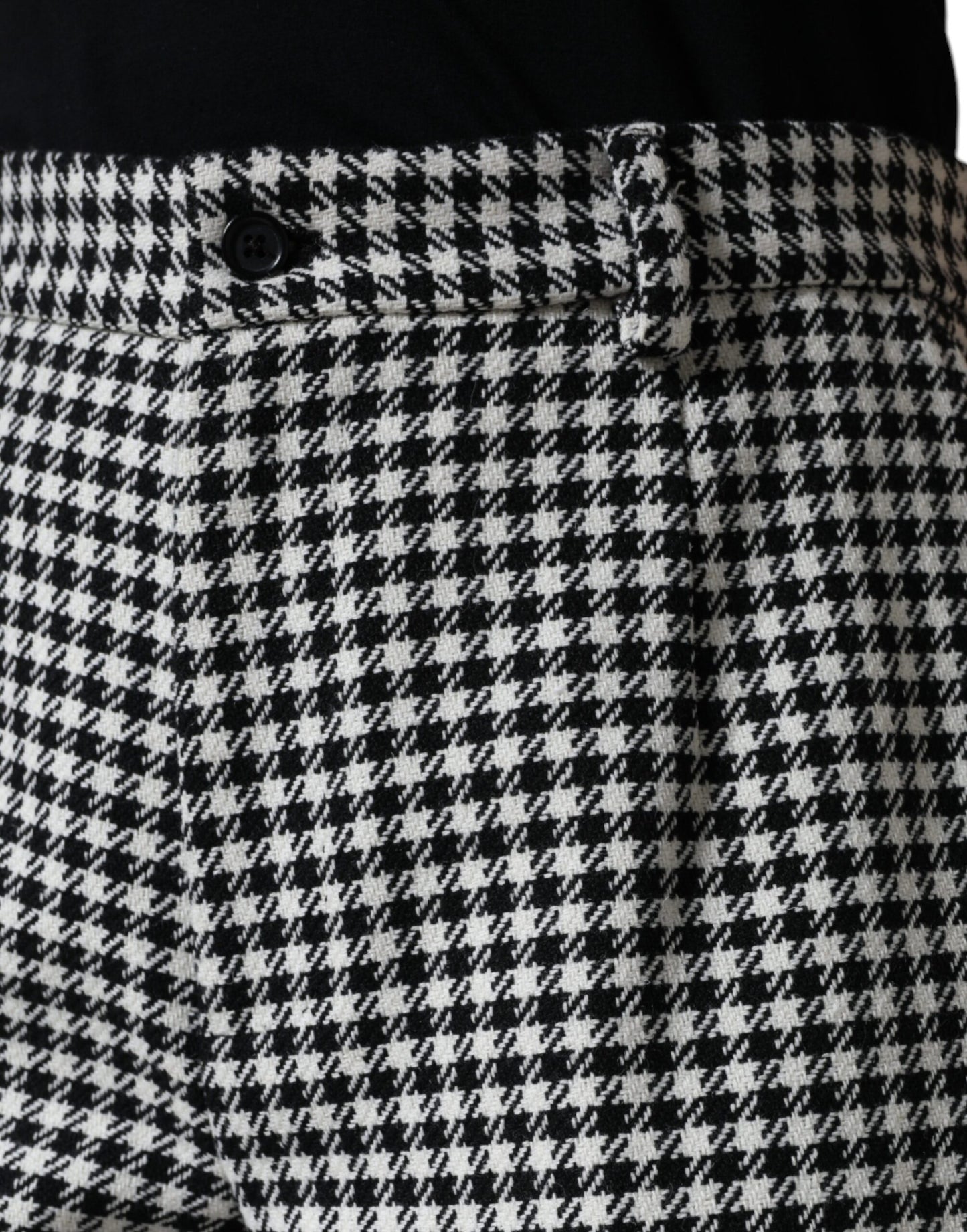 Pantaloni a gamba larga cropped Dolce & Gabbana neri e bianchi a pied de poule