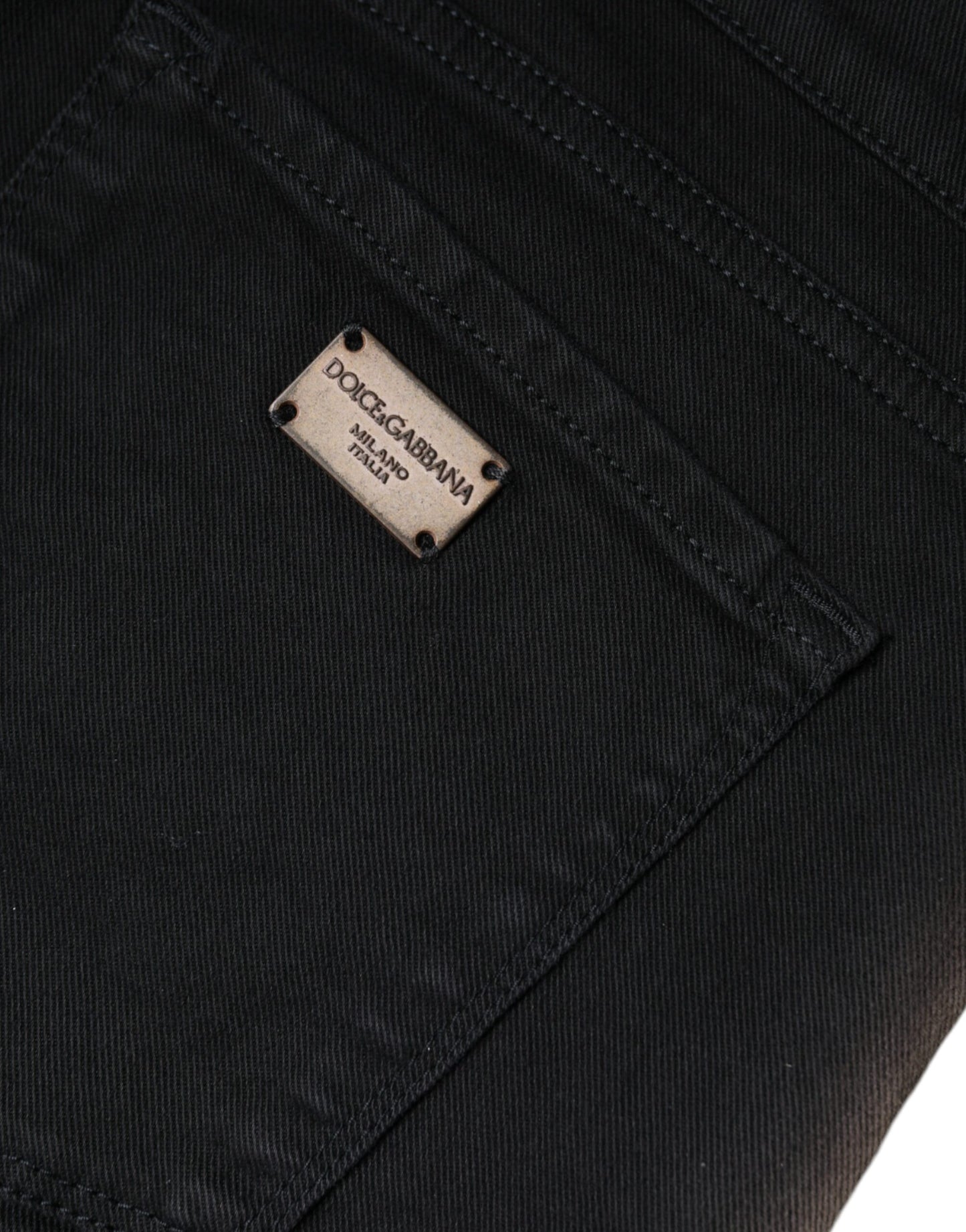 Jeans skinny in denim stretch di cotone nero Dolce & Gabbana