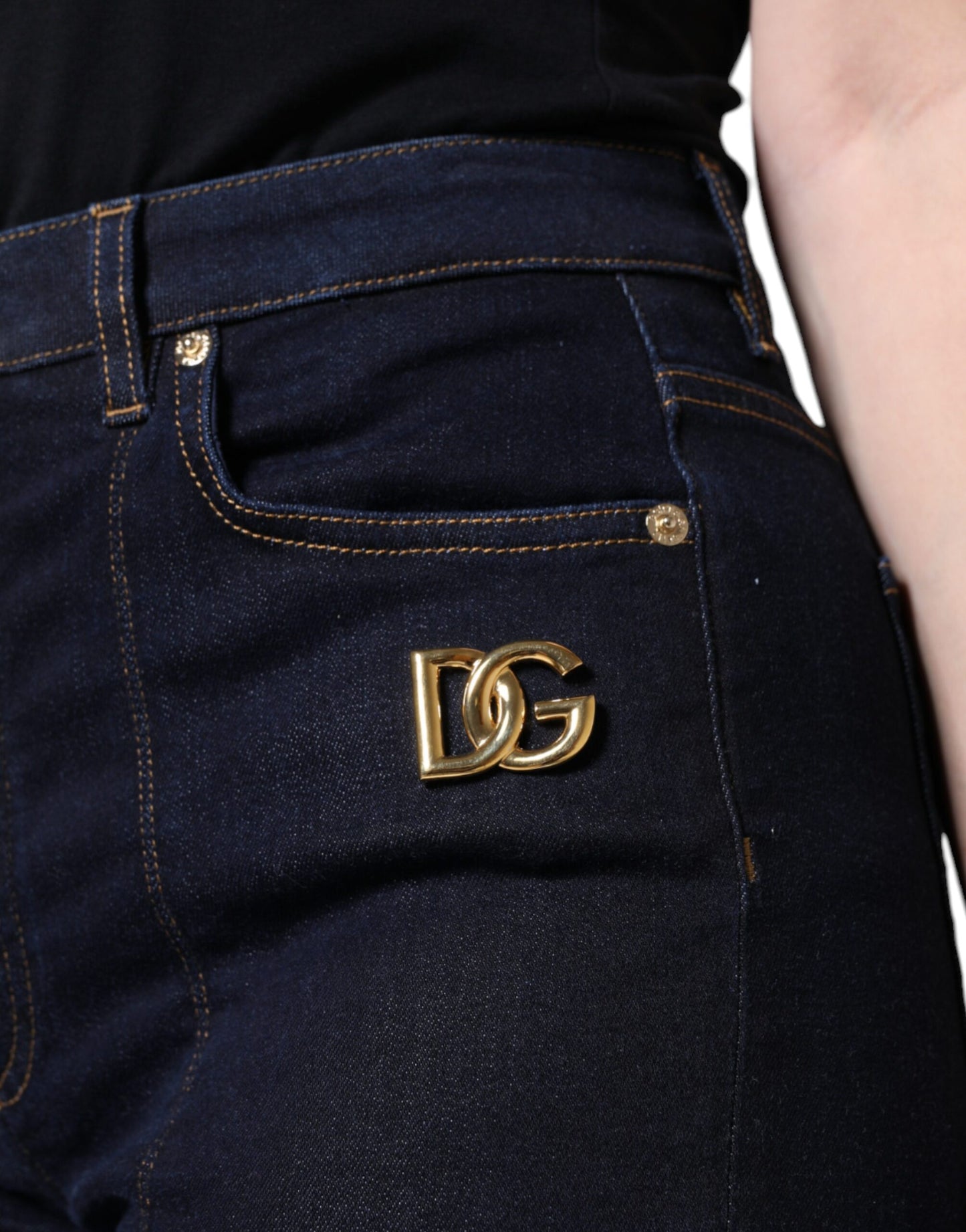 Jeans skinny in denim misto cotone nero Dolce & Gabbana