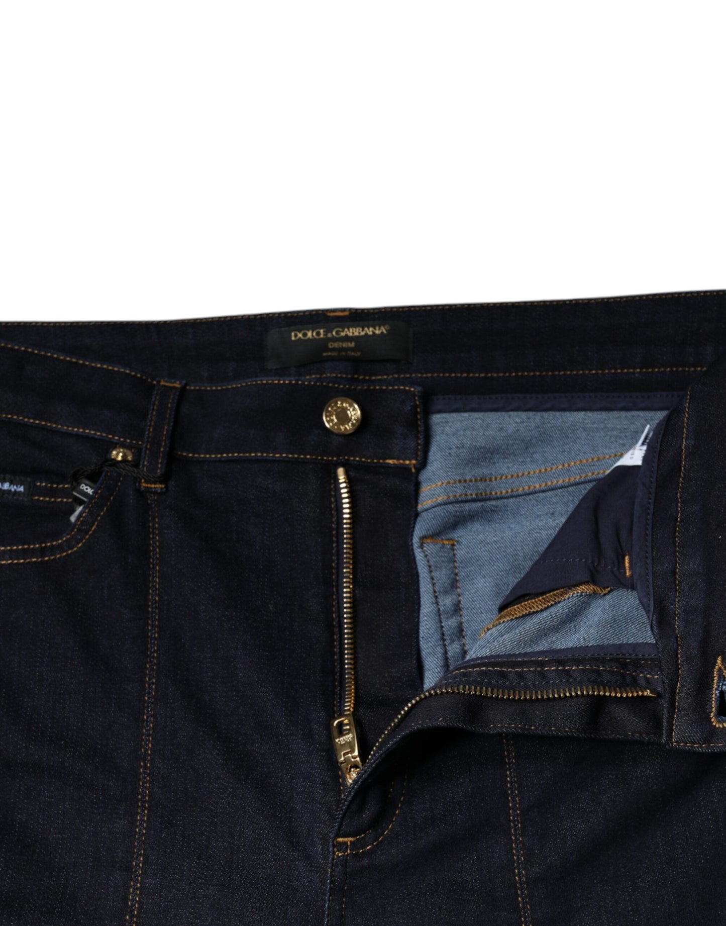 Jeans skinny in denim misto cotone nero Dolce & Gabbana
