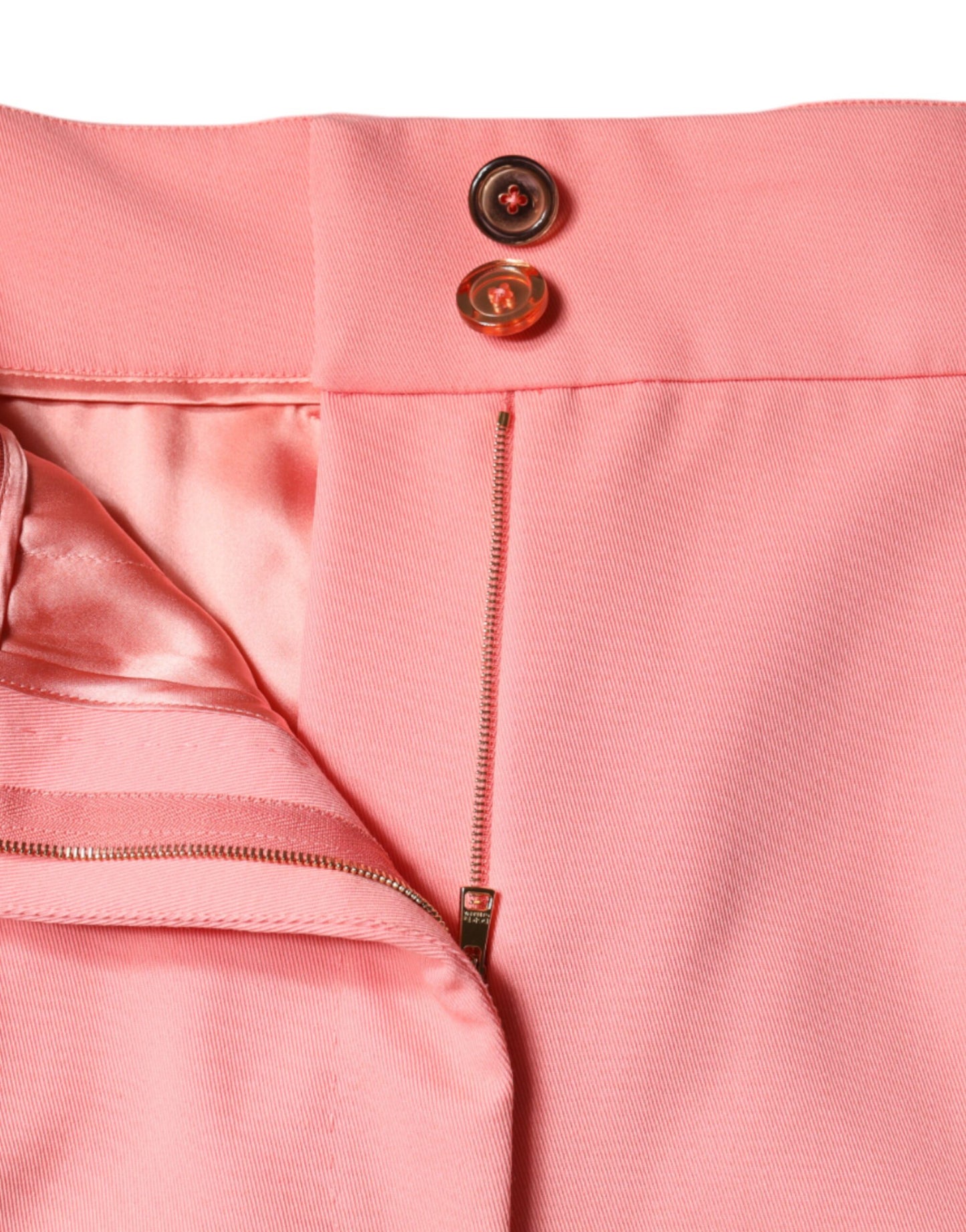 Pantaloni affusolati a vita alta in poliestere rosa Dolce & Gabbana