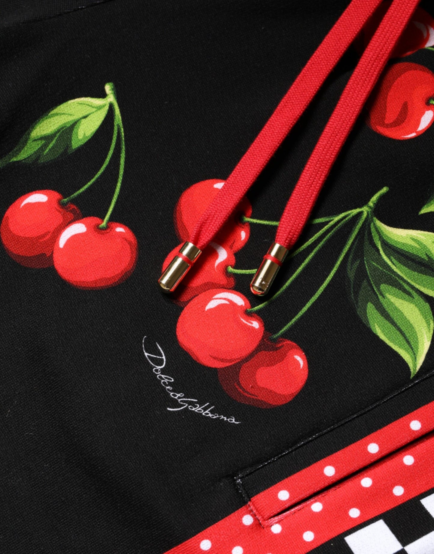 Pantaloni da jogging Dolce & Gabbana neri rossi ciliegia a vita media